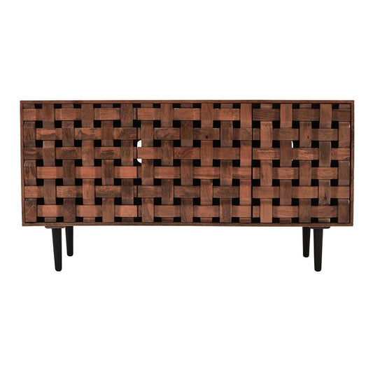 Jofran - Trent 60in Solid Wood Carved Modern Rustic Woven Sideboard Storage Cabinet - 2387-60 veiw 1