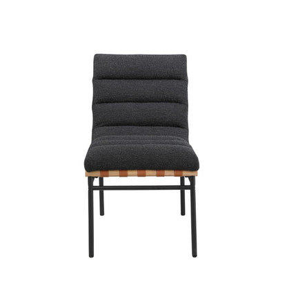Lilola Home - Lahni Black Boucle Fabric Set of 2 Dining Chair with Black Iron Legs-30550 veiw 3