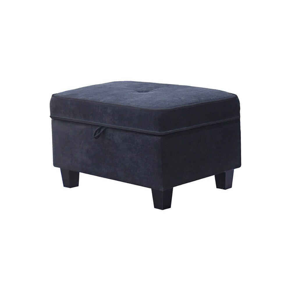 Lilola Home - Harmony 99.5inW Black Fabric Sectional Sofa with Left-Facing Chaise and Storage Ottoman-A83006 veiw 3