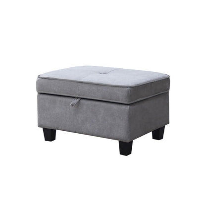 Lilola Home - Harmony 99.5inW Light Gray Fabric Sectional Sofa with Left-Facing Chaise and Storage Ottoman-A83005 veiw 3