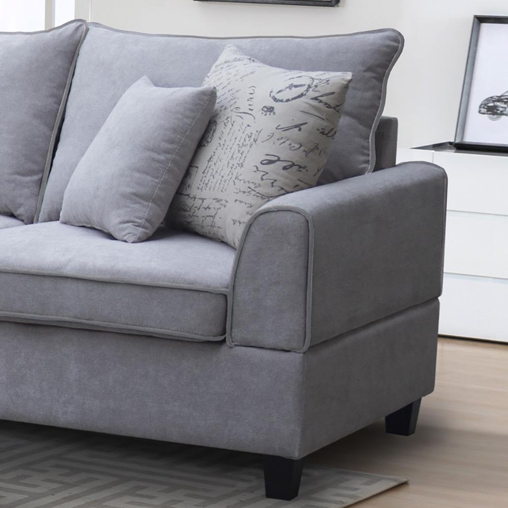 Lilola Home - Harmony 99.5inW Light Gray Fabric Sectional Sofa with Left-Facing Chaise and Storage Ottoman-A83005 veiw 4