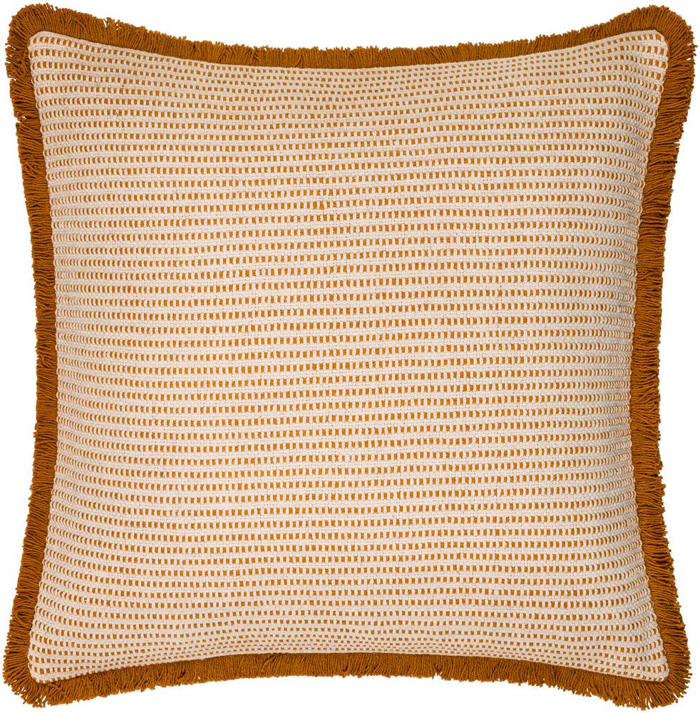 Livabliss - Cotton Fringe 18inLx18inW Accent Pillow - With Down Insert - CTF001-1818D veiw 1
