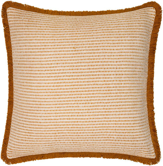 Livabliss - Cotton Fringe 18inLx18inW Accent Pillow - With Down Insert - CTF001-1818D veiw 1