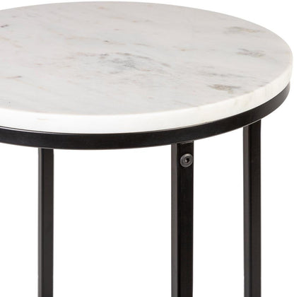 Livabliss - Aryaa End Table - White - Black - YAA-013 veiw 3
