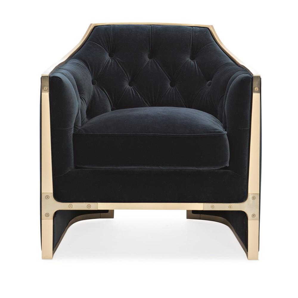 Caracole - The CatS Meow Chair in Midnight Blue - UPH-CHAWOO-84B veiw 2