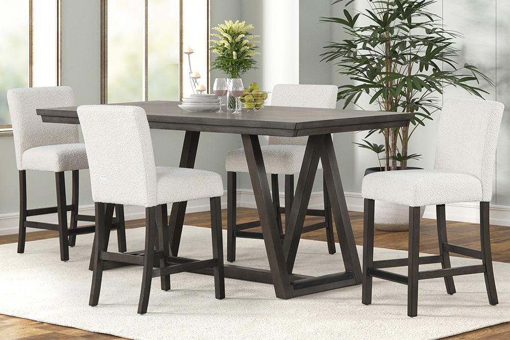 New Classic Furniture - High Line Counter Table And 4 White Chairs - 45-4125-DW4C veiw 1