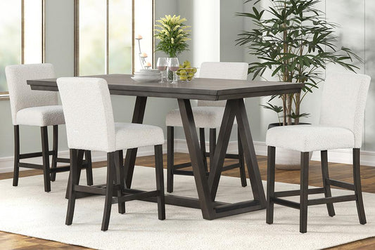 New Classic Furniture - High Line Counter Table And 4 White Chairs - 45-4125-DW4C veiw 1