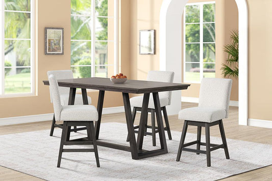 New Classic Furniture - High Line Counter Table And 4 White Swivel Counter Chairs - 45-4125S-DW4C veiw 1