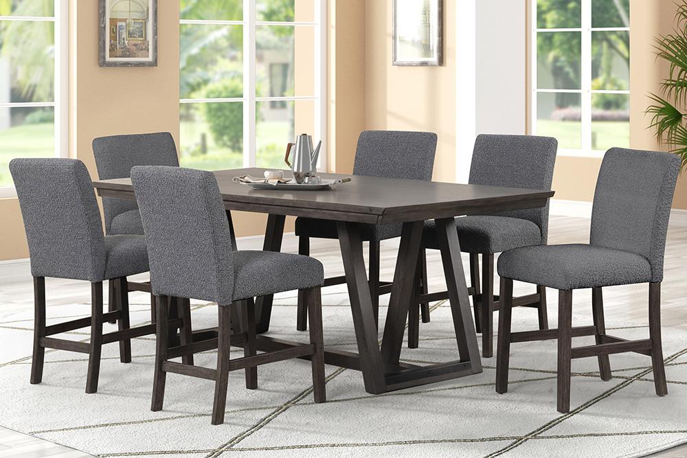 New Classic Furniture - High Line Counter Table And 6 Gray Chairs - 45-4125-DG6C veiw 1