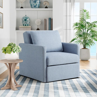 Lifestyle Solutions - Serta Baltimore Convertible Chair, Blue - 111A049BLU veiw 11