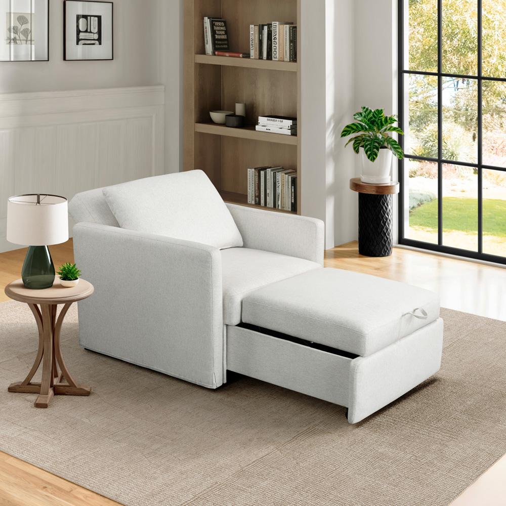 Lifestyle Solutions - Serta Baltimore Convertible Chair, Cream - 111A049CRM veiw 12