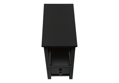 Monarch Specialties - Side Table, Narrow, Small, Storage Drawer, Bedroom, Black Veneer, Transitional - I-3961 veiw 5