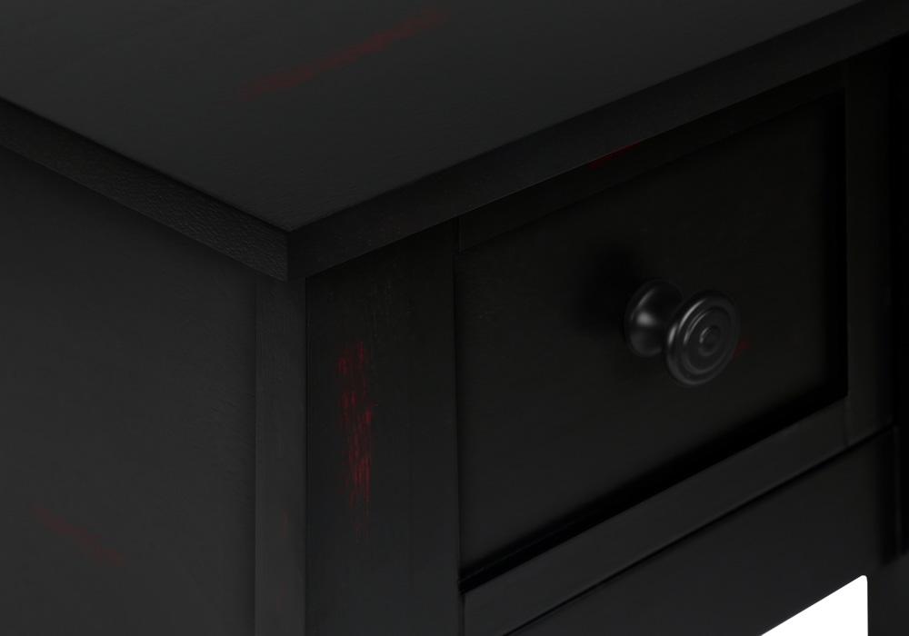 Monarch Specialties - Side Table, Narrow, Small, Storage Drawer, Bedroom, Black Veneer, Transitional - I-3961 veiw 6