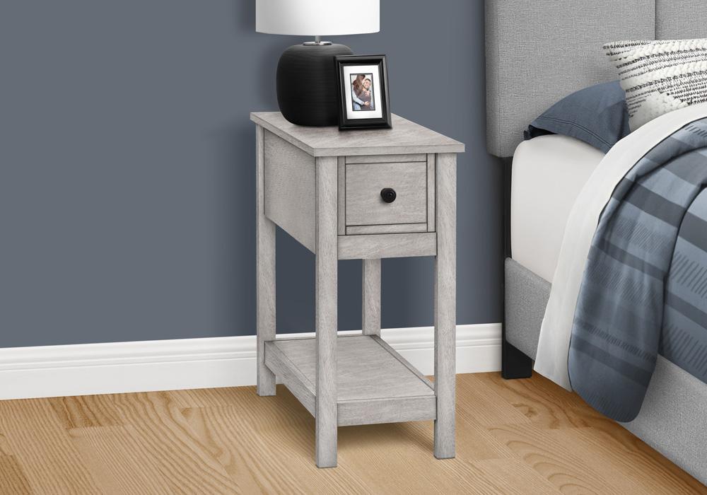 Monarch Specialties - Side Table, 2 Tier, Grey Veneer, Transitional - I-3963 veiw 3