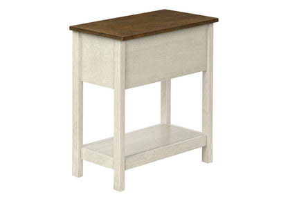 Monarch Specialties - Side Table, Storage Drawer, Antique White Veneer, Brown Veneer, Transitional - I-3962 veiw 4