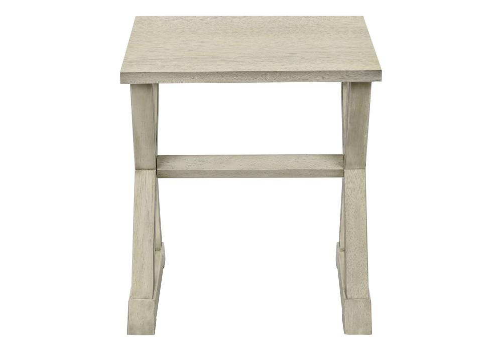 Monarch Specialties - Accent Table, Antique White Veneer, Transitional - I-3989 veiw 2