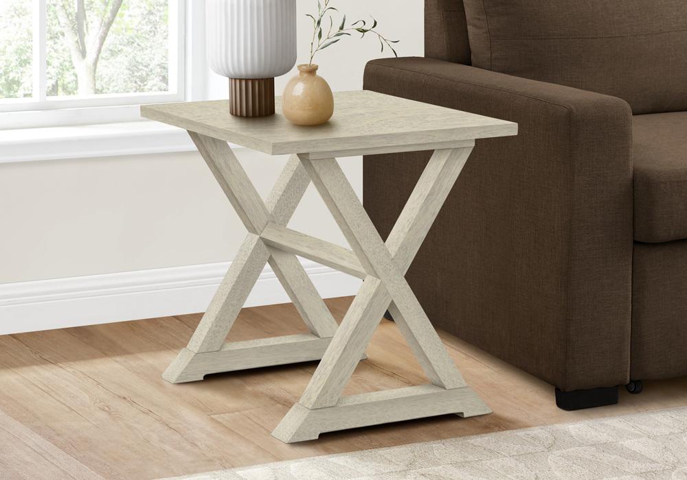 Monarch Specialties - Accent Table, Antique White Veneer, Transitional - I-3989 veiw 8