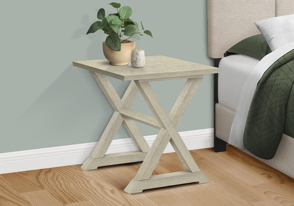 Monarch Specialties - Accent Table, Antique White Veneer, Transitional - I-3989 veiw 9