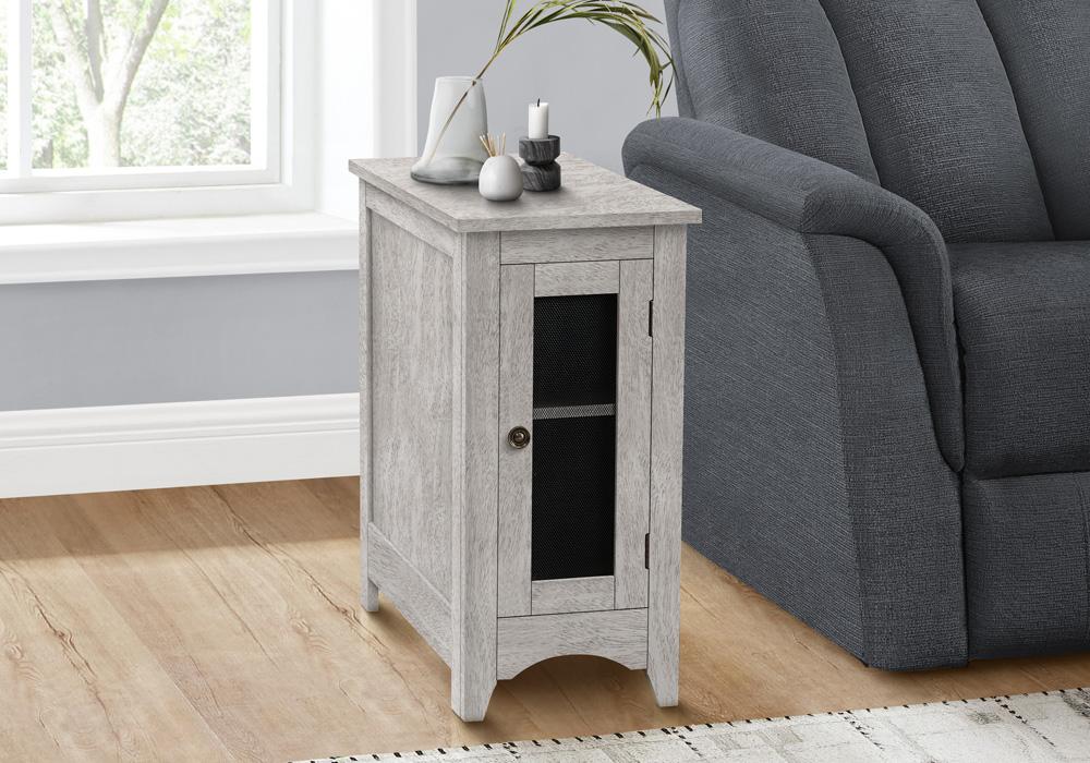 Monarch Specialties - Side Table, Grey Veneer, Transitional - I-3996 veiw 2
