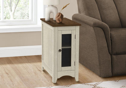 Monarch Specialties - Side Table, Antique White Veneer, Brown Veneer, Transitional - I-3966 veiw 3