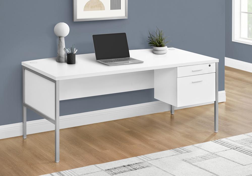 Monarch Specialties - Computer Desk, 72inL, Silver Metal, Contemporary, Modern - I-7725 veiw 2
