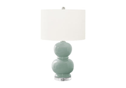 Monarch Specialties - Lighting, 25inH, Blue Ceramic, Ivory / Cream Shade, Contemporary - I-9743 veiw 1