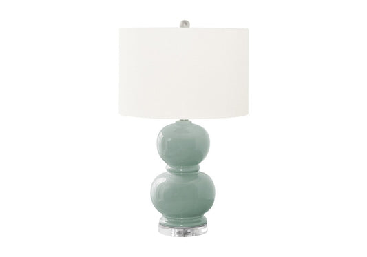 Monarch Specialties - Lighting, 25inH, Blue Ceramic, Ivory / Cream Shade, Contemporary - I-9743 veiw 1