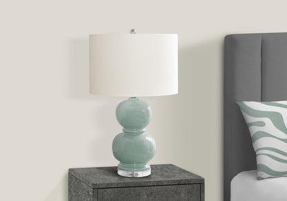 Monarch Specialties - Lighting, 25inH, Blue Ceramic, Ivory / Cream Shade, Contemporary - I-9743 veiw 3