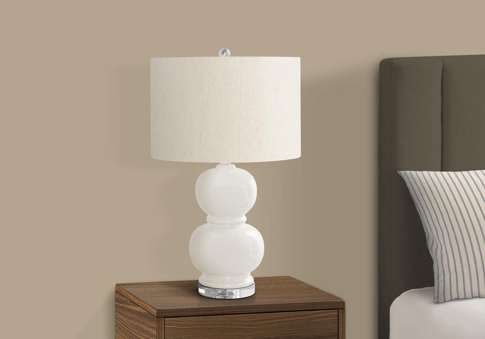 Monarch Specialties - Lighting, 25inH, Cream Ceramic, Ivory / Cream Shade, Contemporary - I-9744 veiw 3