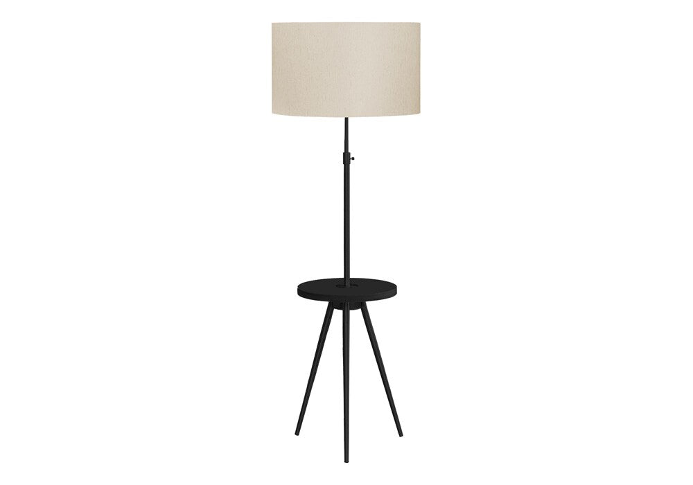 Monarch Specialties - Lighting, Floor Lamp, 63inH, Black Metal, Ivory / Cream Shade, Contemporary - I-9745 veiw 1