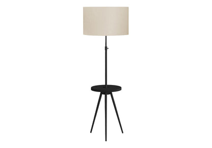Monarch Specialties - Lighting, Floor Lamp, 63inH, Black Metal, Ivory / Cream Shade, Contemporary - I-9745 veiw 1