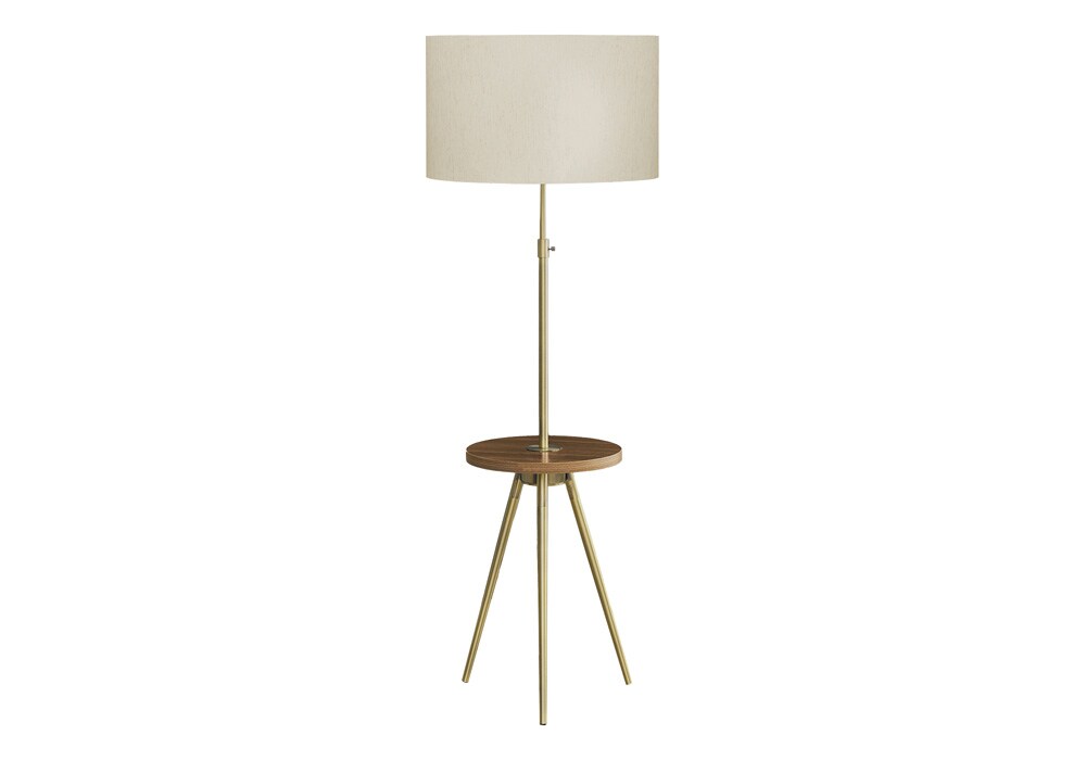 Monarch Specialties - Lighting, Floor Lamp, 63inH, Gold Metal, Ivory / Cream Shade, Contemporary - I-9746 veiw 1