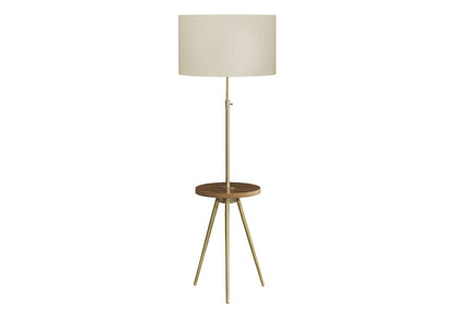 Monarch Specialties - Lighting, Floor Lamp, 63inH, Gold Metal, Ivory / Cream Shade, Contemporary - I-9746 veiw 1