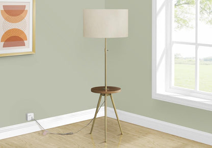 Monarch Specialties - Lighting, Floor Lamp, 63inH, Gold Metal, Ivory / Cream Shade, Contemporary - I-9746 veiw 2