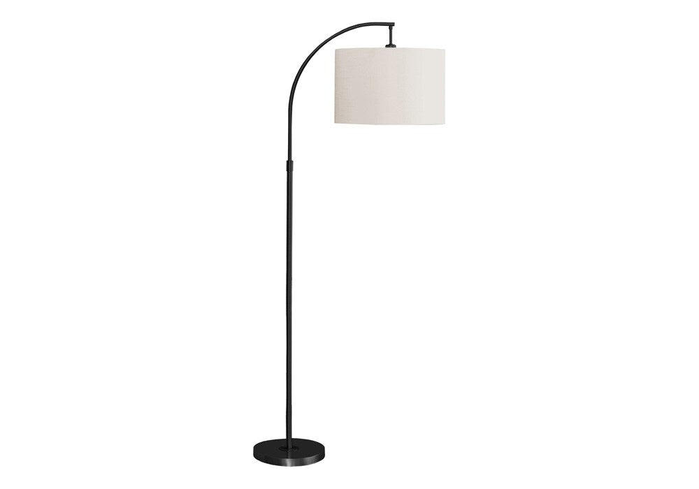 Monarch Specialties - Lighting, 65inH, Floor Lamp, Black Metal, Ivory / Cream Shade, Contemporary - I-9749 veiw 1