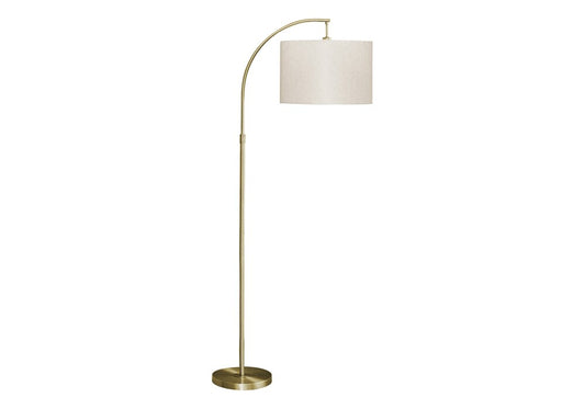 Monarch Specialties - Lighting, 65inH, Floor Lamp, Brass Metal, Ivory / Cream Shade, Contemporary - I-9750 veiw 1