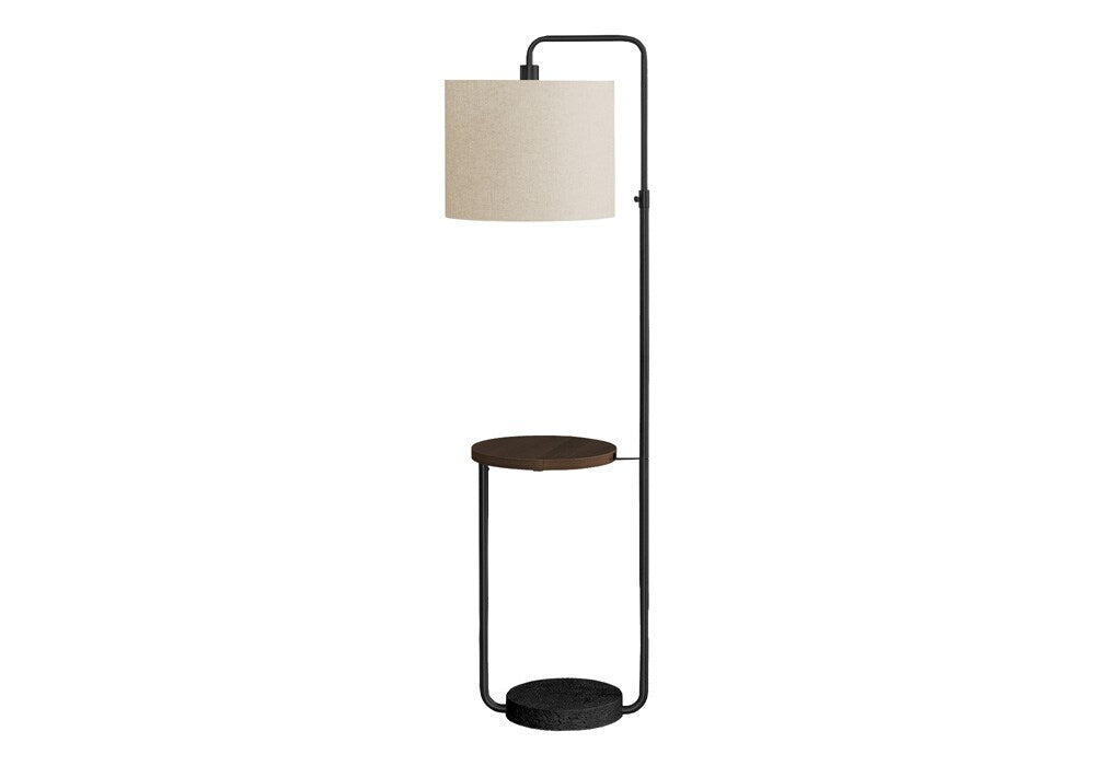 Monarch Specialties - Lighting, 67inH, Floor Lamp, Usb Port Included, Black Metal, Ivory / Cream Shade, Contemporary - I-9753 veiw 1