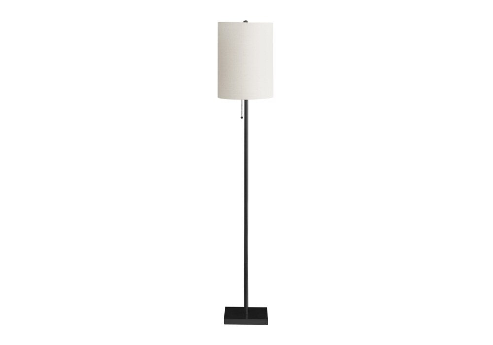 Monarch Specialties - Lighting, 62inH, Black Metal, Ivory / Cream Shade, Contemporary - I-9758 veiw 1