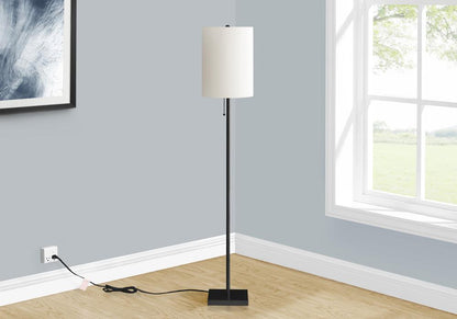 Monarch Specialties - Lighting, 62inH, Black Metal, Ivory / Cream Shade, Contemporary - I-9758 veiw 2
