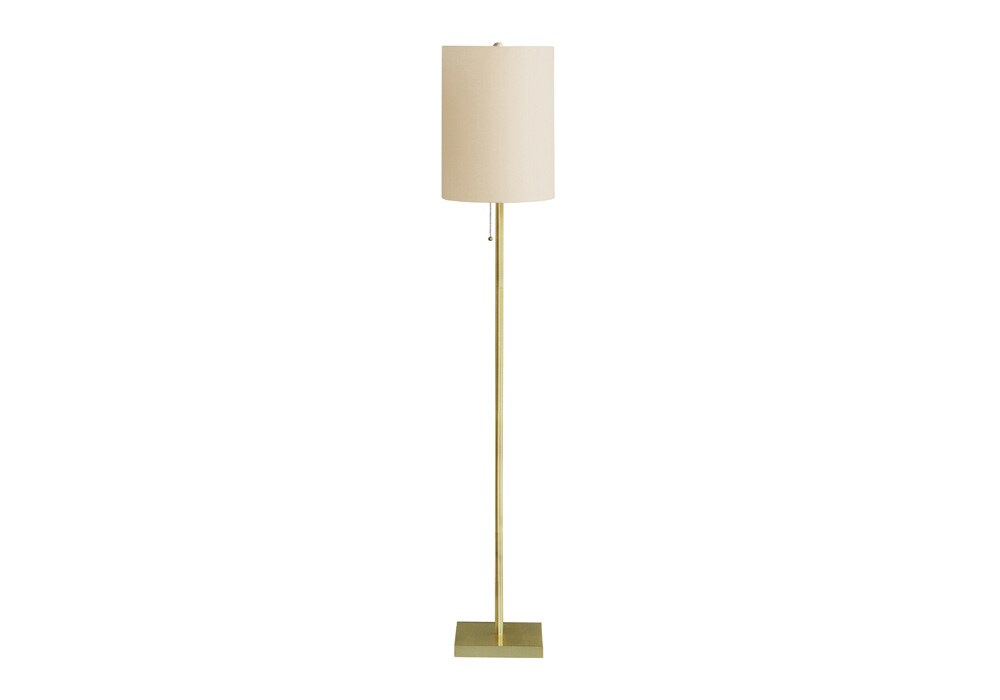 Monarch Specialties - Lighting, 62inH, Brass Metal, Ivory / Cream Shade, Contemporary - I-9759 veiw 1