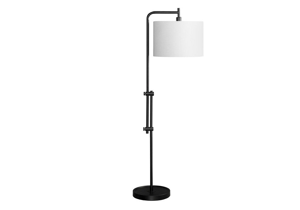 Monarch Specialties - Lighting, 63inH, Floor Lamp, Black Metal, Ivory / Cream Shade, Contemporary - I-9760 veiw 1