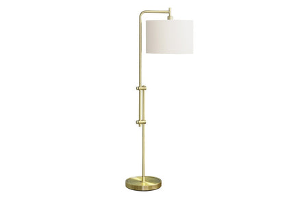 Monarch Specialties - Lighting, 63inH, Floor Lamp, Brass Metal, Ivory / Cream Shade, Contemporary - I-9761 veiw 1