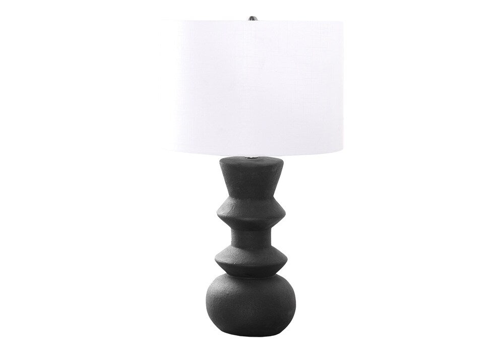 Monarch Specialties - Lighting, 26inH, Black Ceramic, Ivory / Cream Shade, Contemporary - I-9763 veiw 1