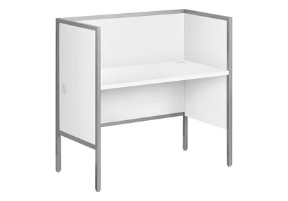 Monarch Specialties - Office Cubicle, 48inL, Desk, Work, Commercial Grade, White Laminate, Silver Metal, Contemporary, Modern - I-7729 veiw 1