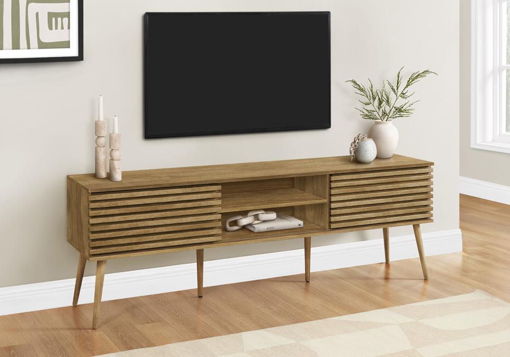 Monarch Specialties - Tv Stand, 72 Inch, Cabinet, Console, Storage Shelves, Walnut Laminate, Contemporary, Modern - I-2784 veiw 10