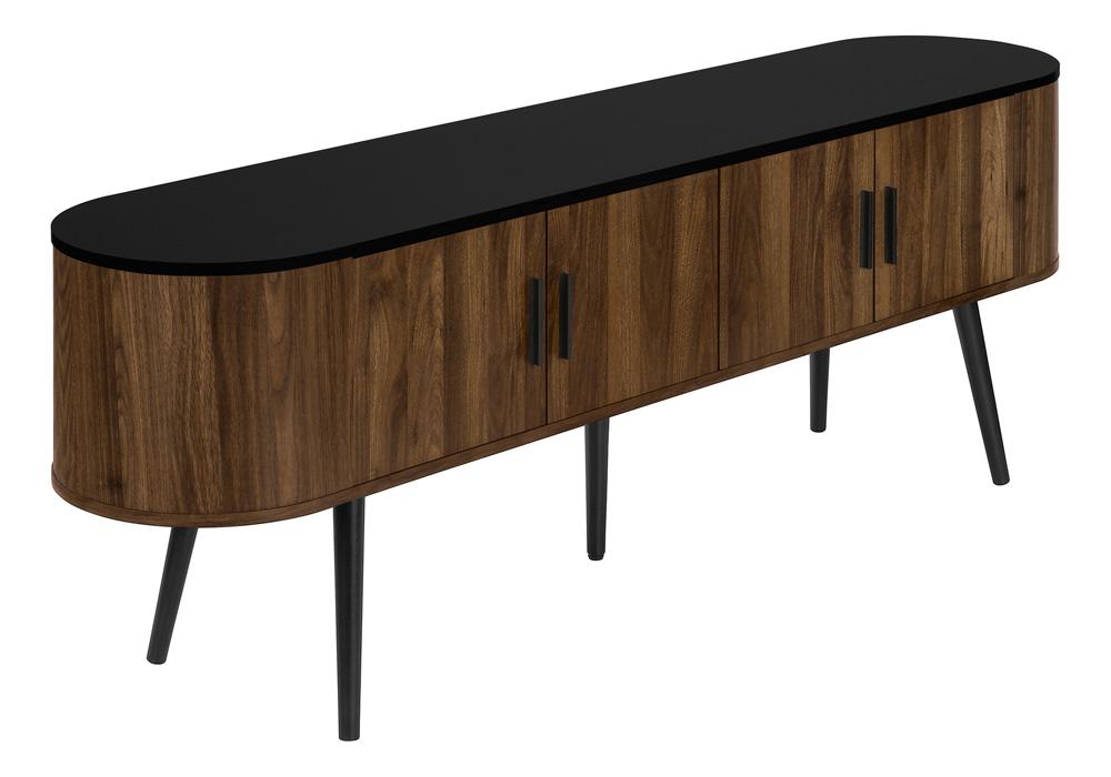 Monarch Specialties - Tv Stand, 72 Inch, Center, Storage Cabinet, Walnut Laminate, Black Laminate, Contemporary, Mid Century - I-2798 veiw 1