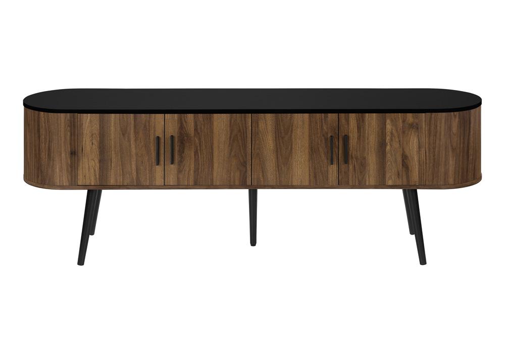 Monarch Specialties - Tv Stand, 72 Inch, Center, Storage Cabinet, Walnut Laminate, Black Laminate, Contemporary, Mid Century - I-2798 veiw 2