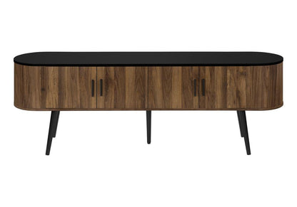 Monarch Specialties - Tv Stand, 72 Inch, Center, Storage Cabinet, Walnut Laminate, Black Laminate, Contemporary, Mid Century - I-2798 veiw 2