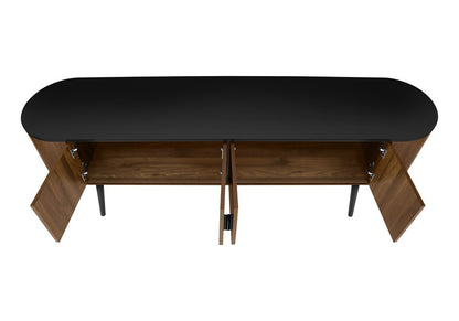 Monarch Specialties - Tv Stand, 72 Inch, Center, Storage Cabinet, Walnut Laminate, Black Laminate, Contemporary, Mid Century - I-2798 veiw 5