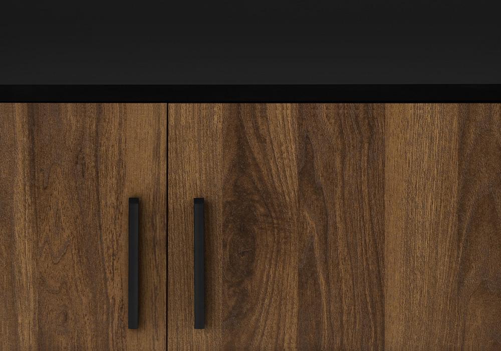 Monarch Specialties - Tv Stand, 72 Inch, Center, Storage Cabinet, Walnut Laminate, Black Laminate, Contemporary, Mid Century - I-2798 veiw 7